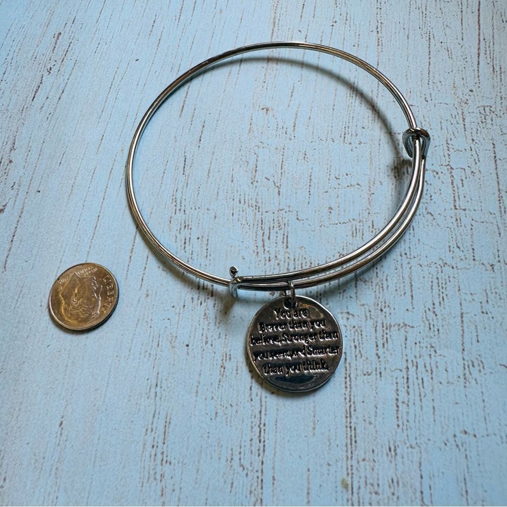 Silver‎ You are stronger… Affirmation Bracelet